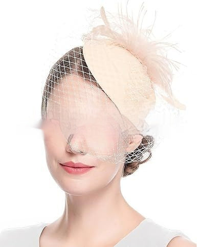 Vintage Bridal Veil Headdress Veil Billycock