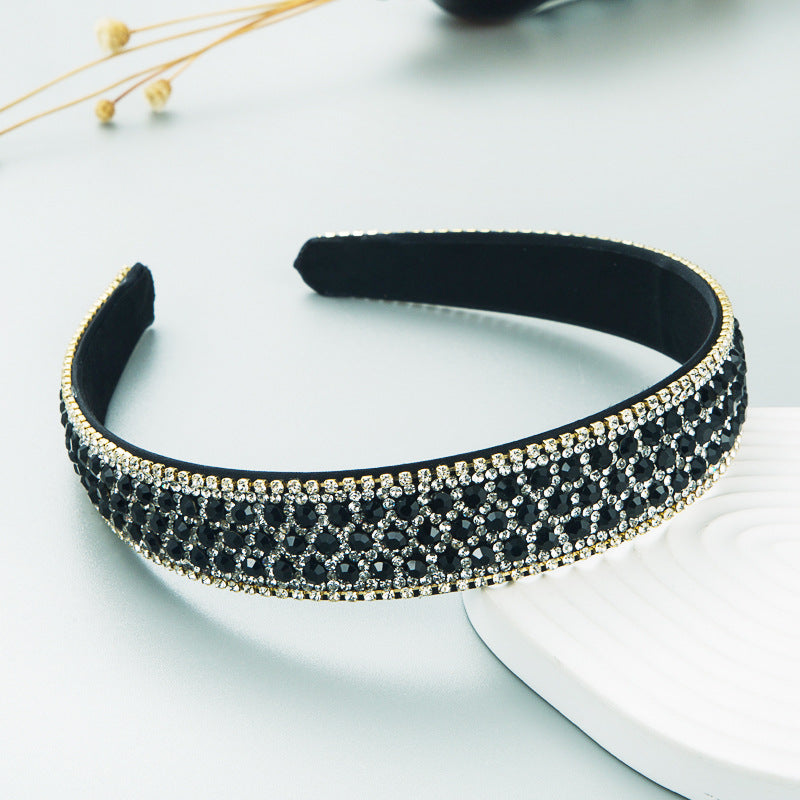 Women's Simple Hair Accessories Color Full Diamond Non-slip Headband