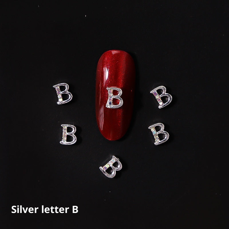 Cooc 26 Letter Alloy Nail Ornament Nail Crystal