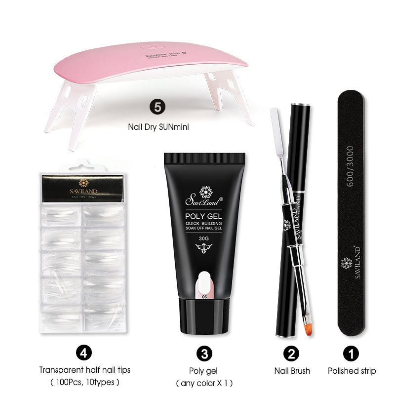 Saviland Quick Extension Gel Crystal Gel Nail Set