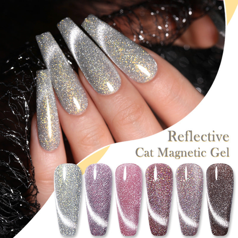UR Sugar Laser Cat Eye Gel Nail Polish Manicure Crystal Diamond In The Debris Cat Eye Gel Polish