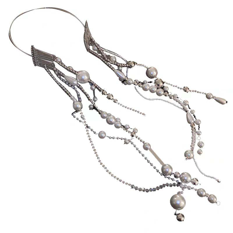 Pearl Crystal Bead Tassel Headband Is Sweet