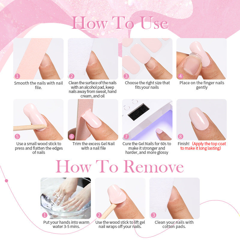 Harunouta Semi-curing French Gel Nail Stickers