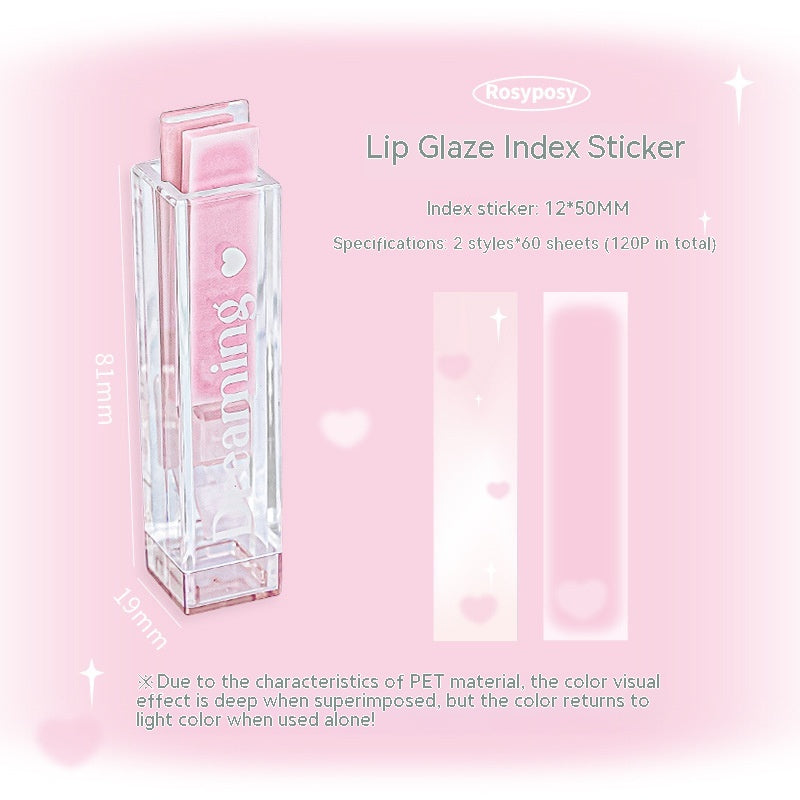 Rosyposy Gradient Blush Creative Lip Lacquer Modeling Index Sticky Notes