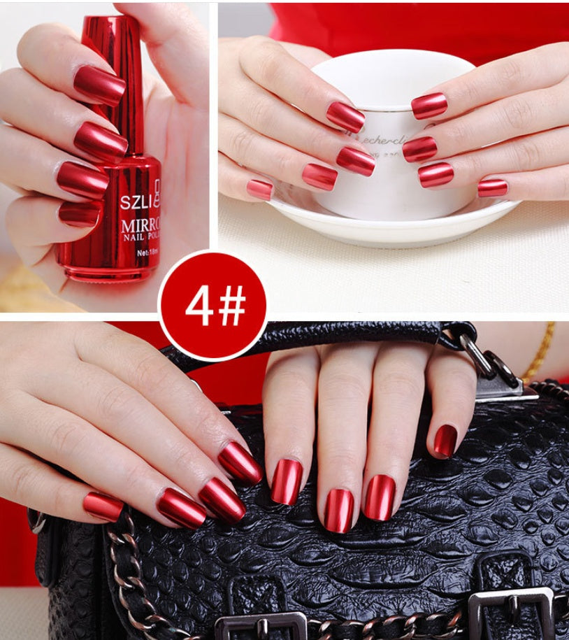 SZLIAN Mirror Silver Nail Polish