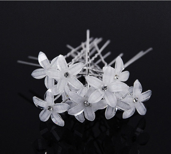 Acrylic five petal diamond flower fork