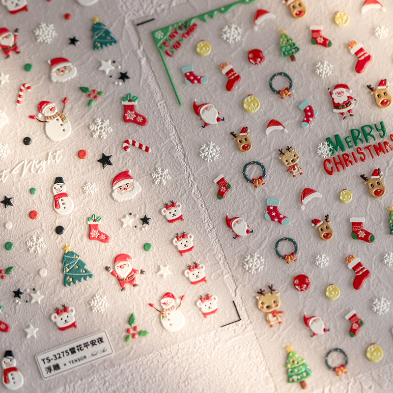 Gilant Night 5D Thin Tough Three-dimensional Nail Stickers Adhesive Nail Sticker Ornament
