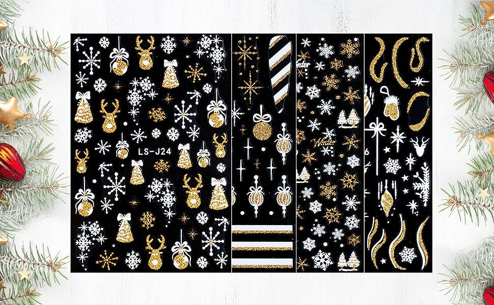 Nail Stickers Winter Snowflake Elk Christmas