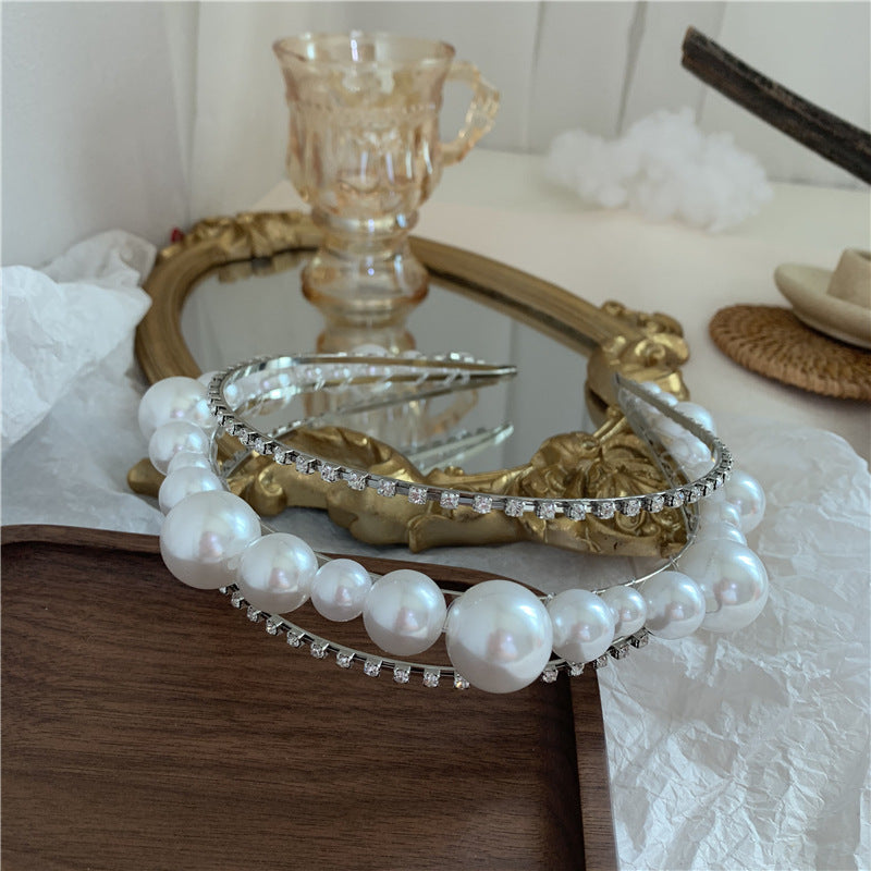 Vintage Sweet White Pearl Hairpin Headband