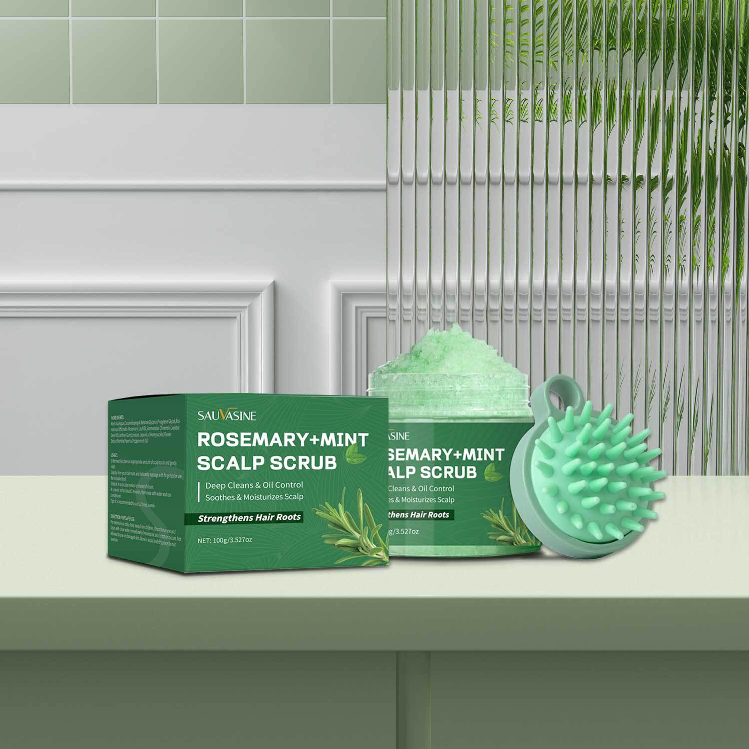 Rosemary Mint Scalp Scrub Shampoo With Massage Comb