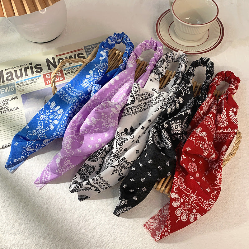 Sweet Cute Women Bag Bandana Headband Stretch All-matching Hair Towel Simple Wide Elastic Band Headband Triangular Binder