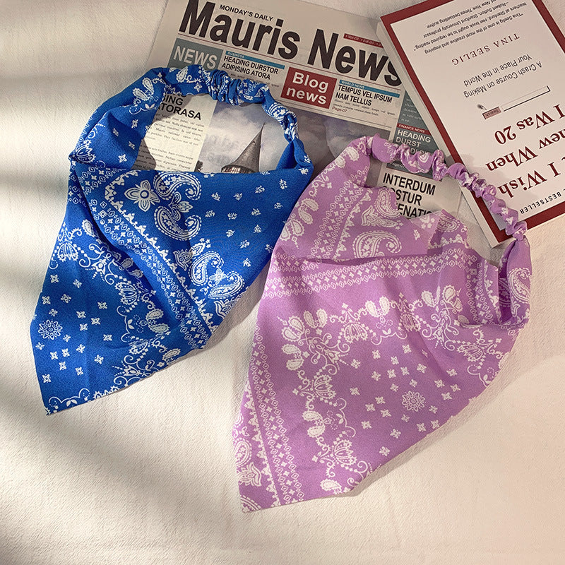 Sweet Cute Women Bag Bandana Headband Stretch All-matching Hair Towel Simple Wide Elastic Band Headband Triangular Binder
