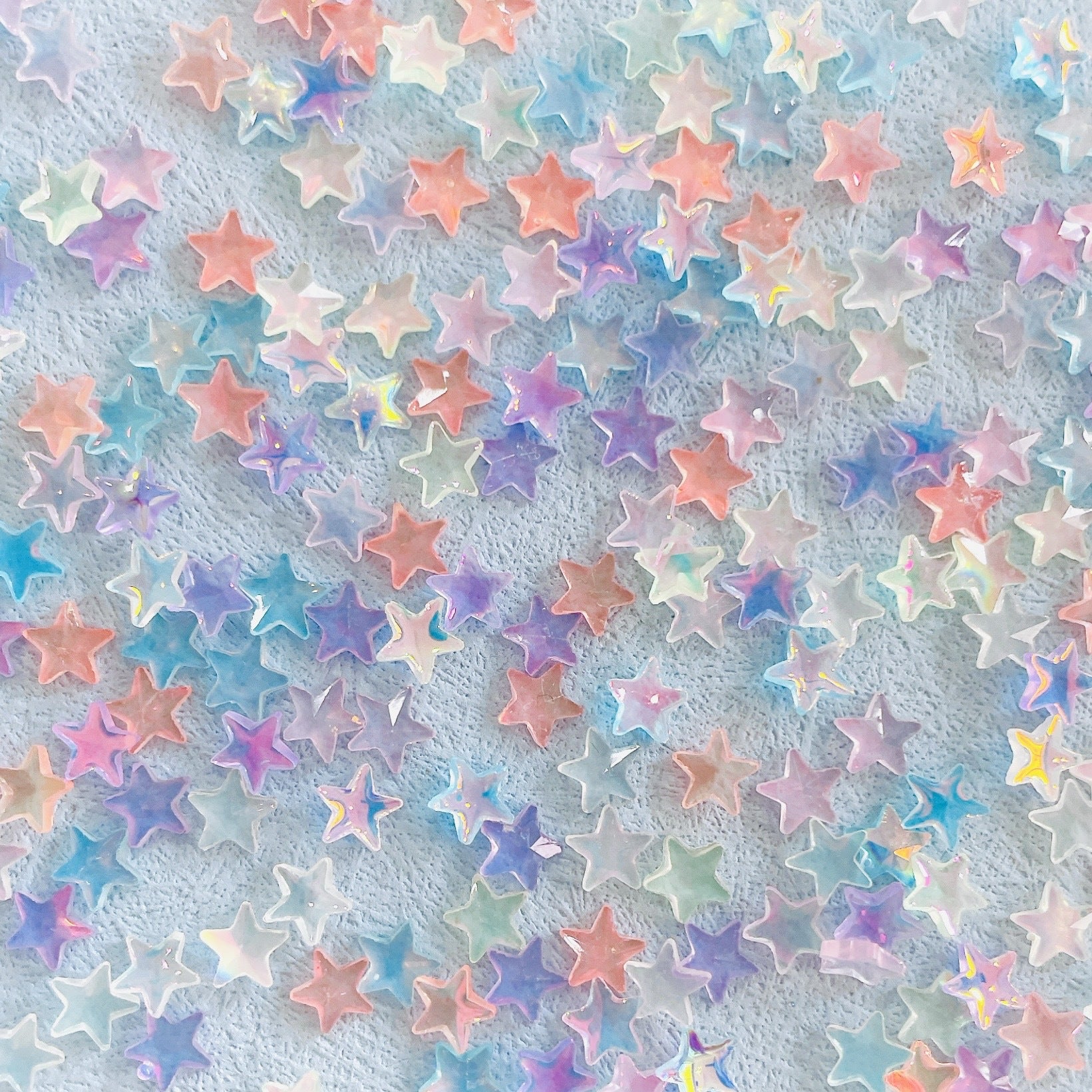 New Online Red Ice Transparent Colorful Five-pointed Star Nail Ornament Colorful And Fresh XINGX Diy Resin Nail Accessories