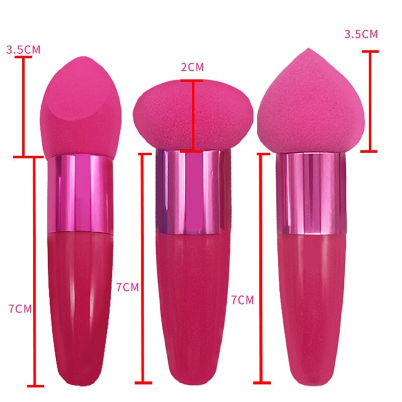 Three Brushes Set Sponge Beauty Blender Cushion Compact Wet And Dry Dual-use Beauty Blender Makeup Tools
