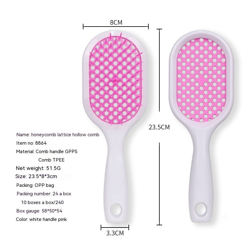 Household Wet And Dry Hollow Comb Shape Mesh Comb