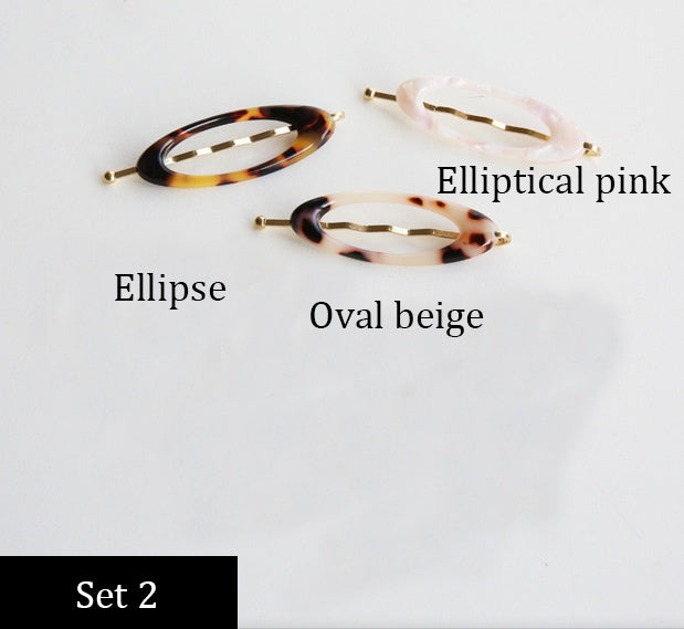 South Korea's Dongdaemun direct delivery Personality minimalist small and versatile  leopard pattern side clips Hairpin word clip