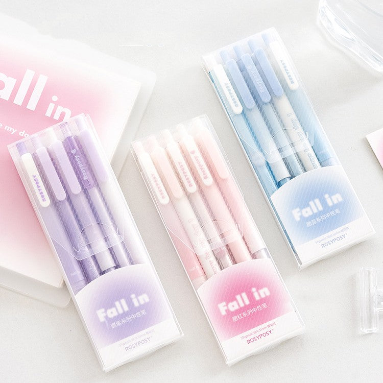 Gel Pen Set Blush Gradient Writing Signature