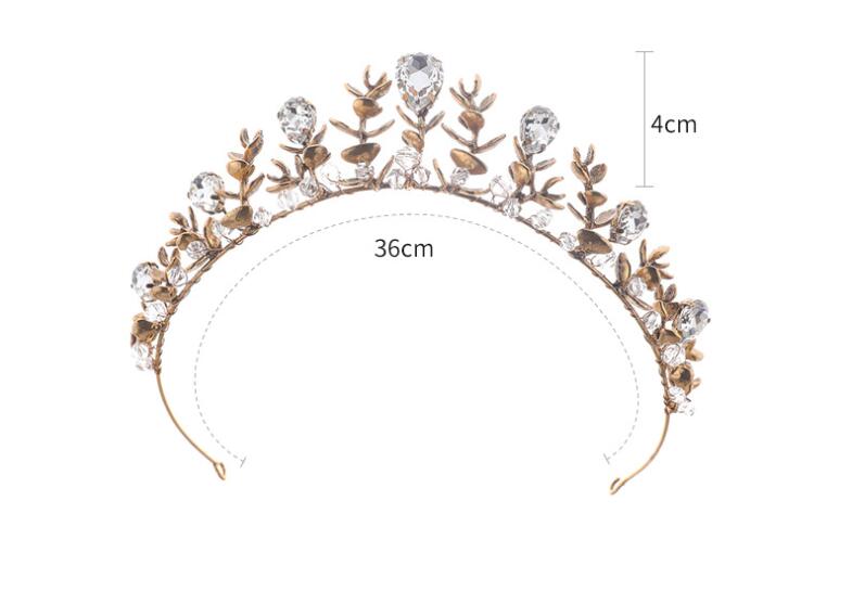 Vintage Alloy Rhinestone Crystal Bridal Headdress Crown