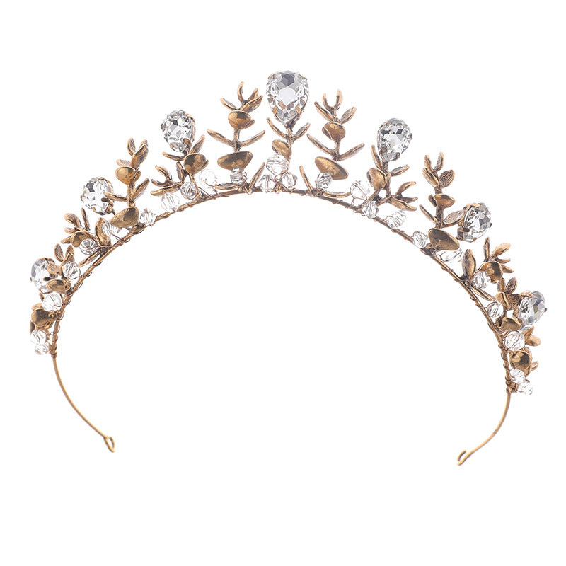 Vintage Alloy Rhinestone Crystal Bridal Headdress Crown