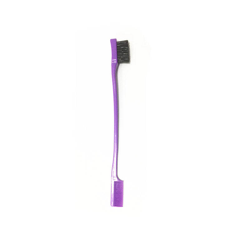 Beauty Double Side Edge Control Hair Comb Hair Brush Eyebrow Brush Hair Styling Salon Hair Accessories Random Color