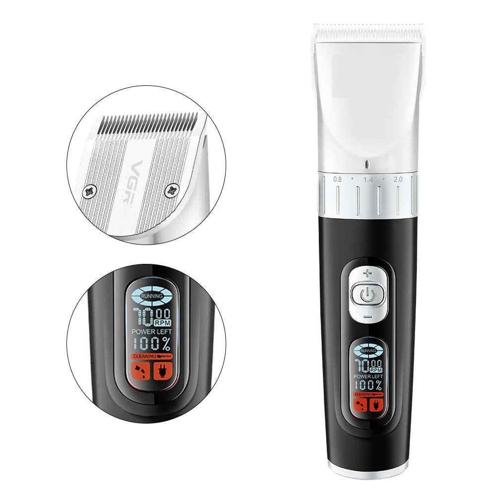 VGR Hair Salon Professional LCD Digital Display Electrical Hair Cutter