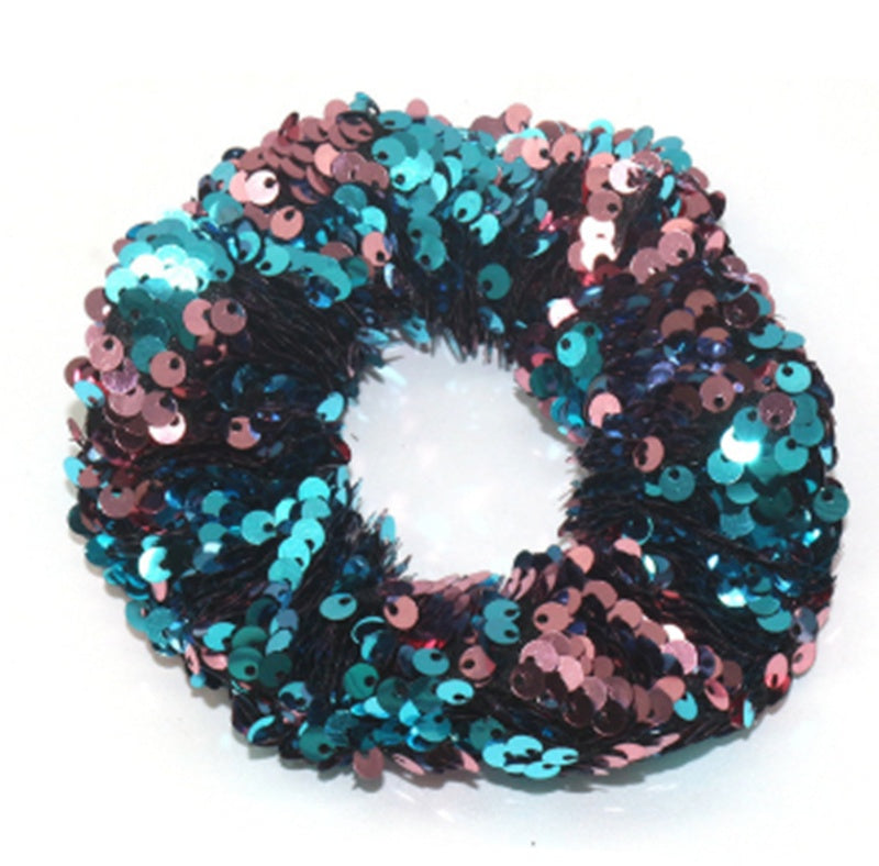European and American Two-tone Large Sequined Hair Tie