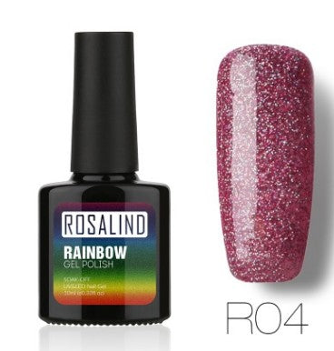 Rosalind Nail free, long-lasting, non-toxic, nail polish, ROSALIND phototherapy glue, star studded rainbow system.