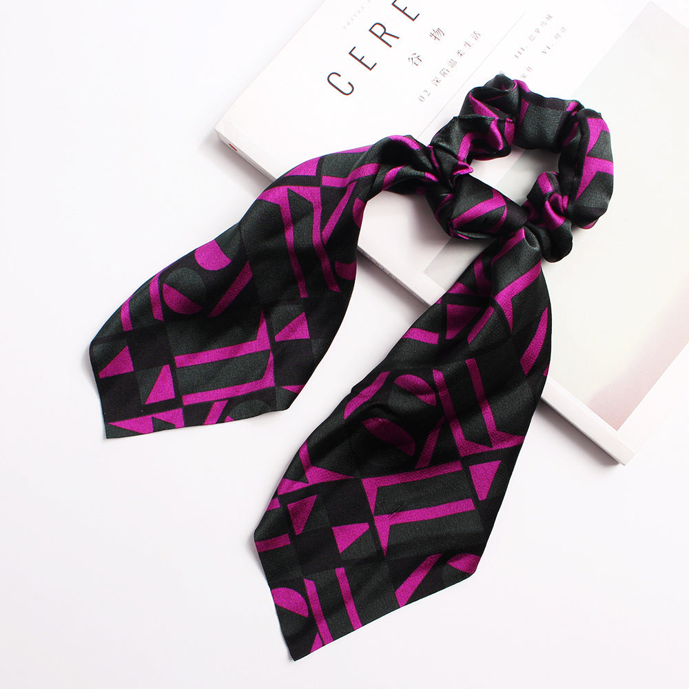 Ribbon Ponytail Printed Large Intestine Hair Tie
