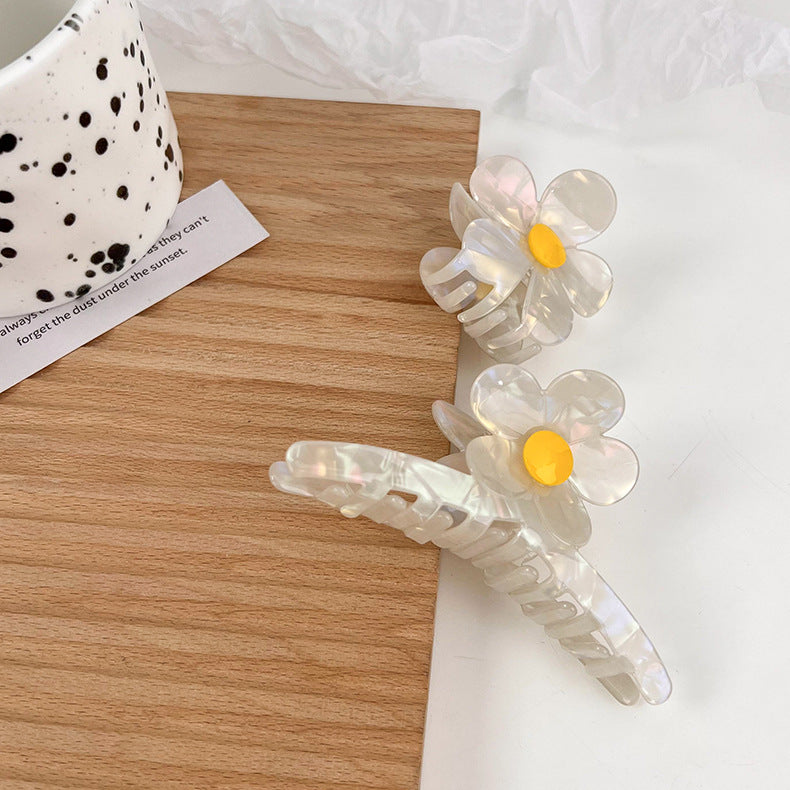 Funny Cute Face Value Personality Yellow Flower Large Grab Clip