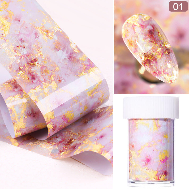 Marble Smudge Pattern Starry Nail Sticker