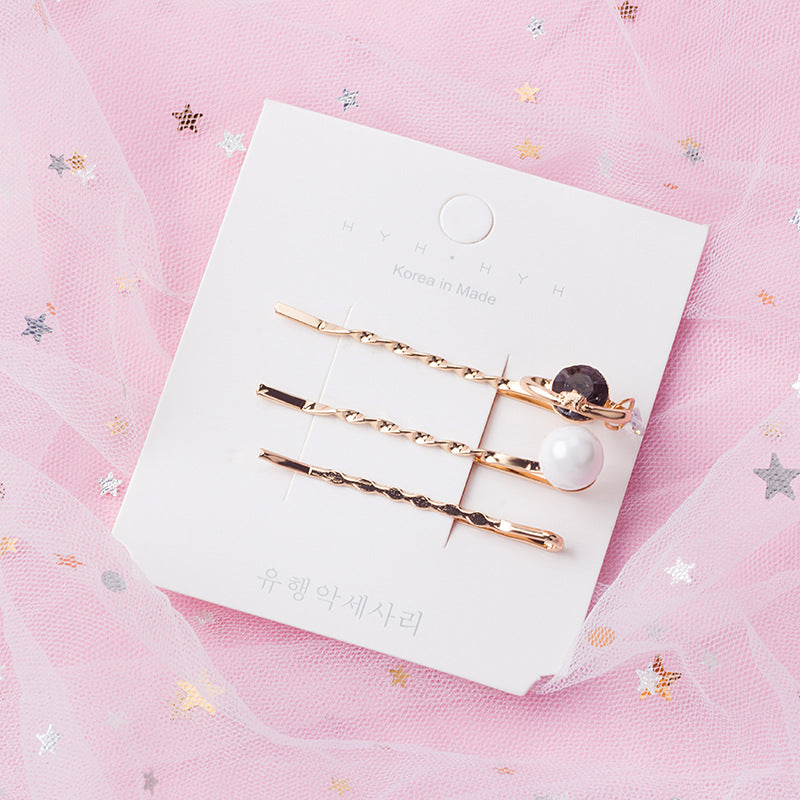 Sweet Planet Pearl Wave Hairpin Three-piece Set
