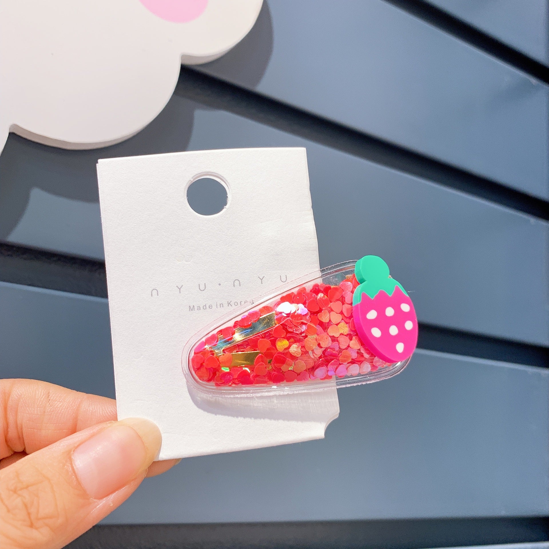 Personality transparent girl fruit hairpin