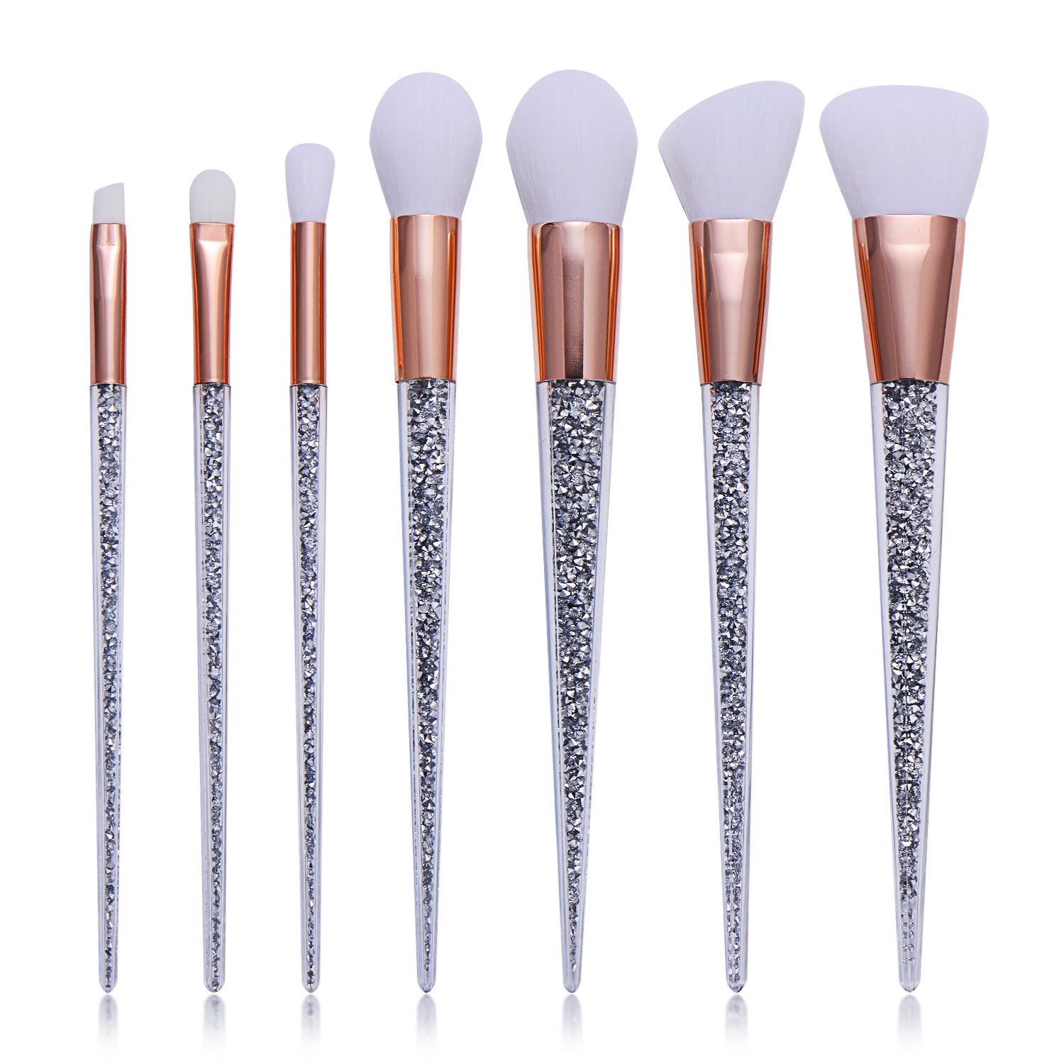7 portable eye shadow and blush makeup tools with diamond handle