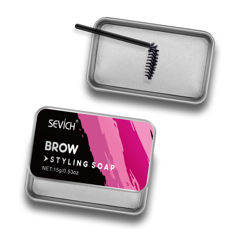 Waterproof colorless transparent soap type eyebrow cream