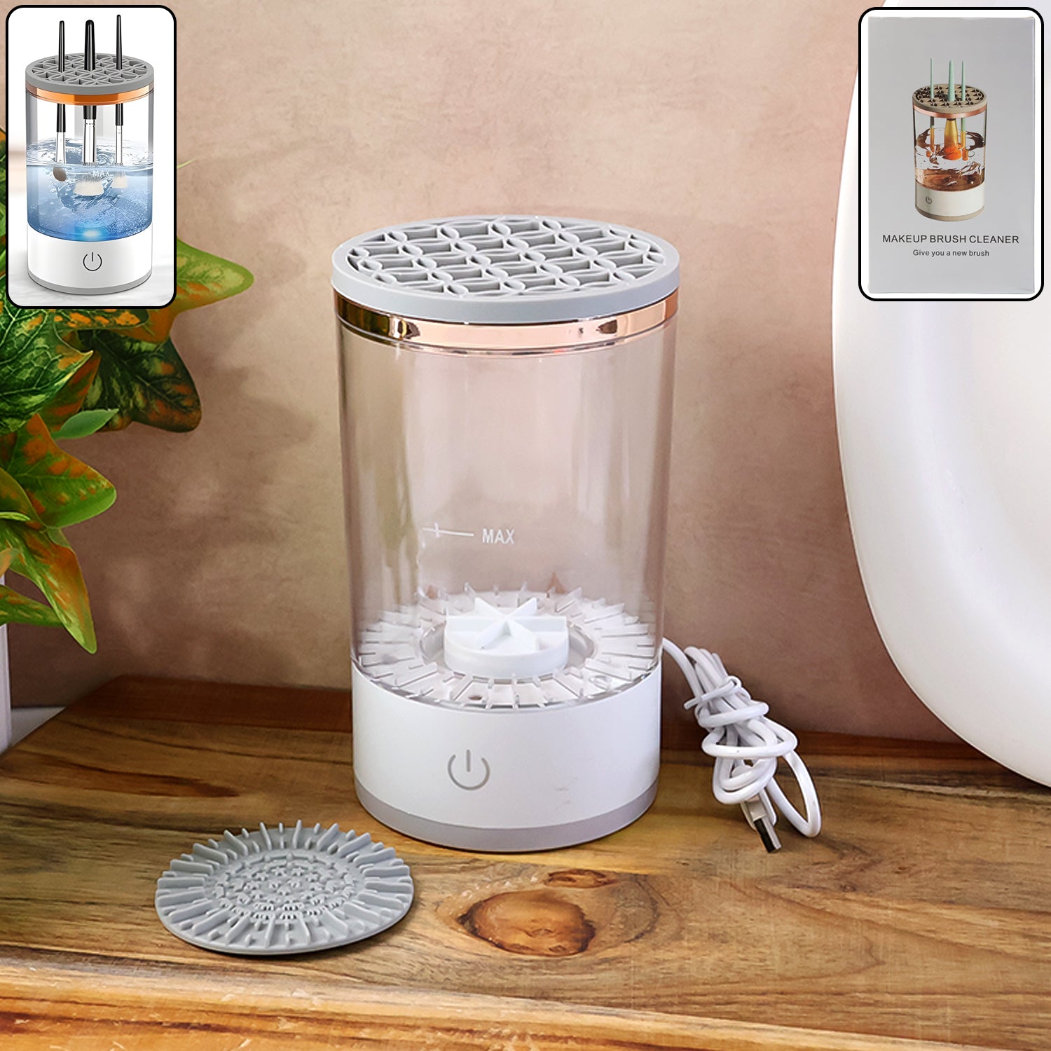 Electric Makeup Brush Cleaner And Dryer  Automatic Usb Rechargeable Brush Washing Machine