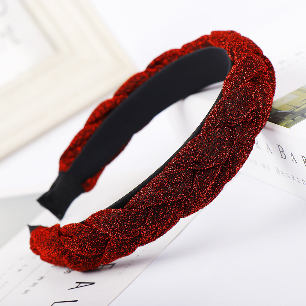 Bright silk cloth wide-brimmed bow headband