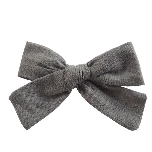 Cotton and linen bow hairpin