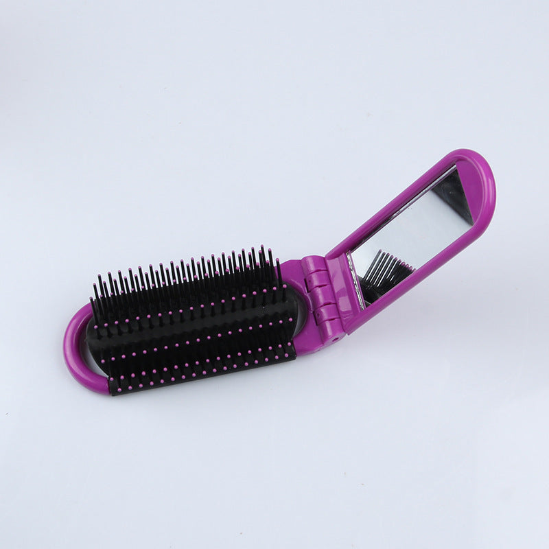 Portable folding comb with mirror