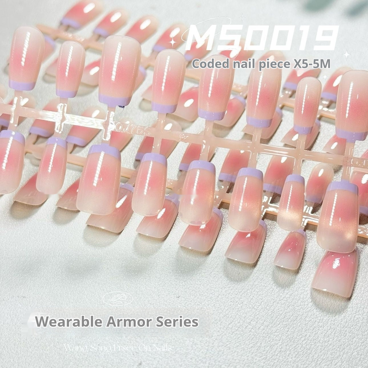 MSOO19 Blush Purple French Ins Internet Celebrity Nail Tip