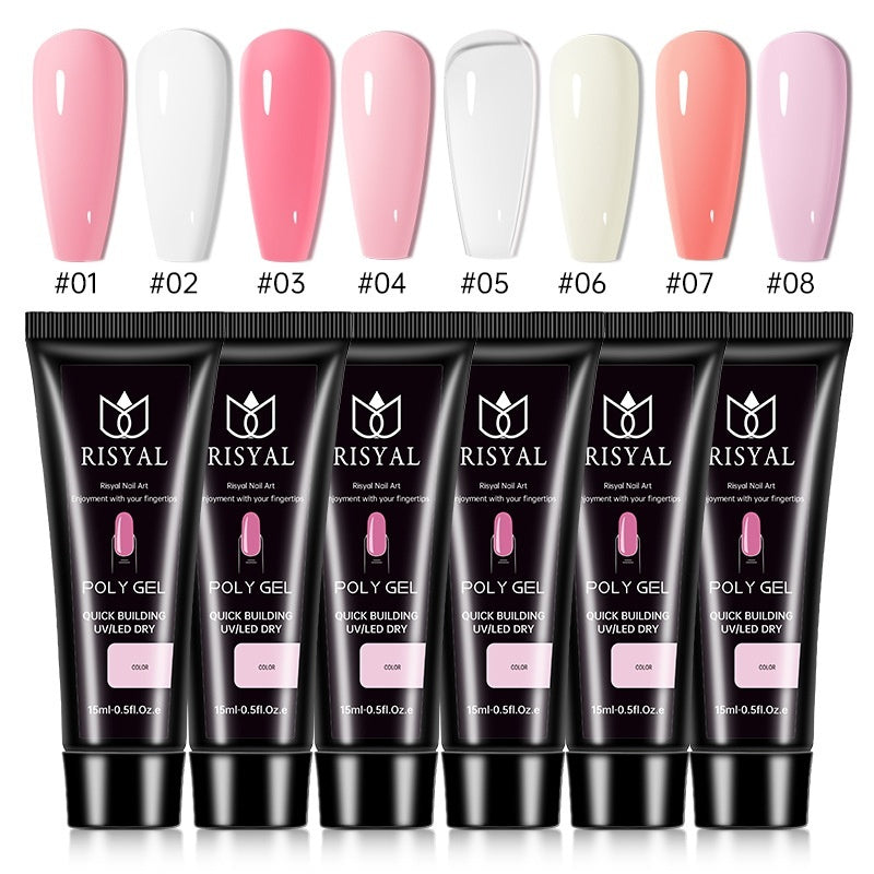 Risyal UV Polish Full Set Of Crystal Extended Glue Paper-free