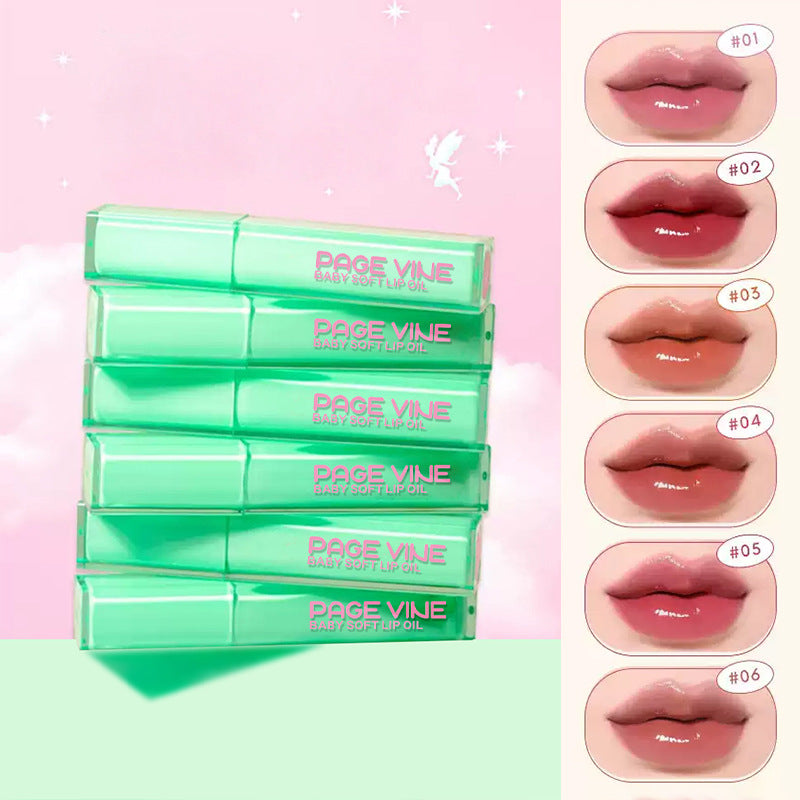Mint Green Square Tube Lip Lacquer Easy To Color And Lasting