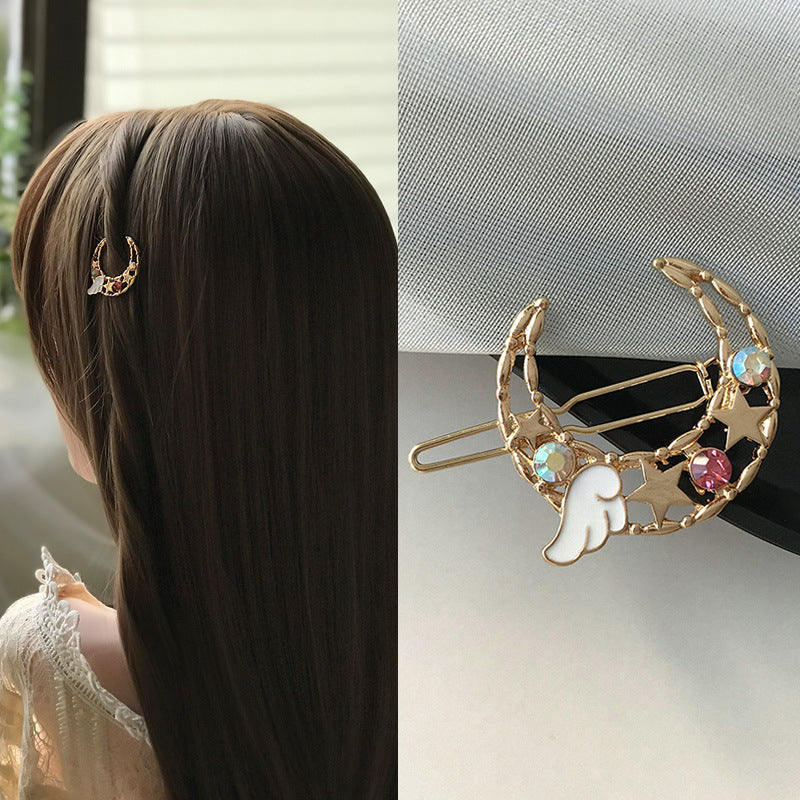 Japanese And Korean Simple Moon Wing Shape Hairpin