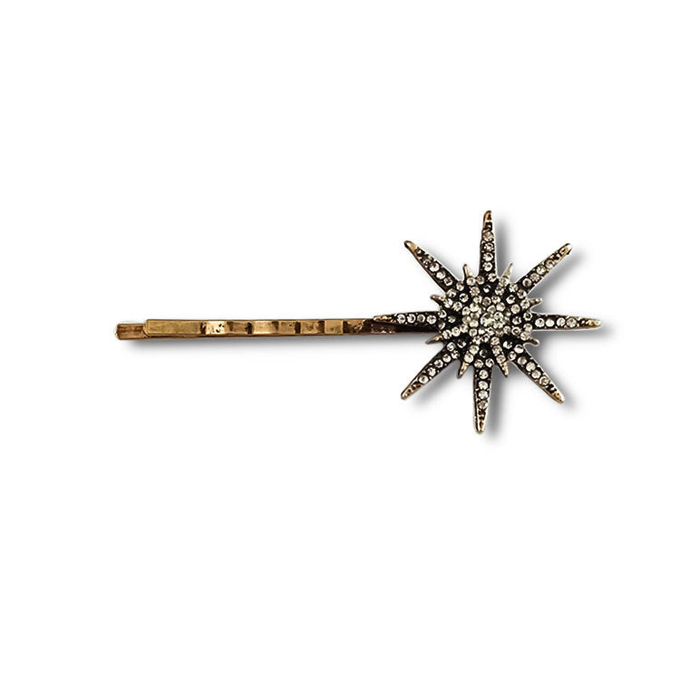 Retro Geometric Diamond Moon Snowflake Star Hairpin Set Word Clip