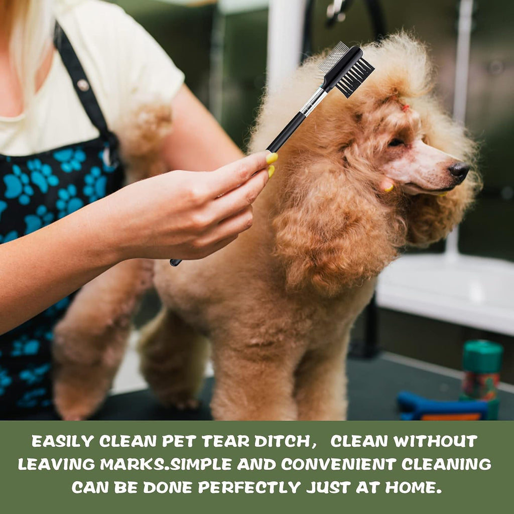 Dog Eye Comb Tear Stain Remover Comb Double-Head Tear Stain Comb For Small Dogs  Metal Eye Booger Remover For Dogs Puppy Cat Grooming Comb For Removing Crust Mucus And Flea