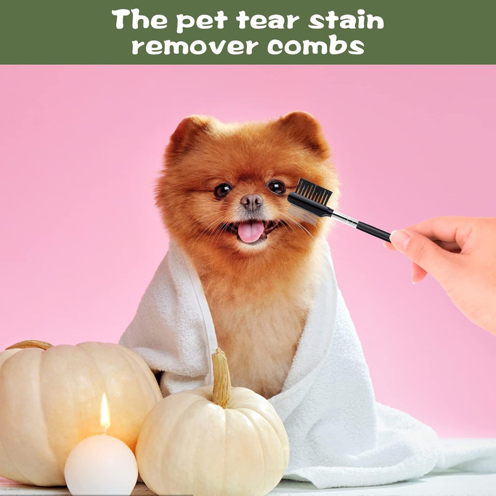 Dog Eye Comb Tear Stain Remover Comb Double-Head Tear Stain Comb For Small Dogs  Metal Eye Booger Remover For Dogs Puppy Cat Grooming Comb For Removing Crust Mucus And Flea