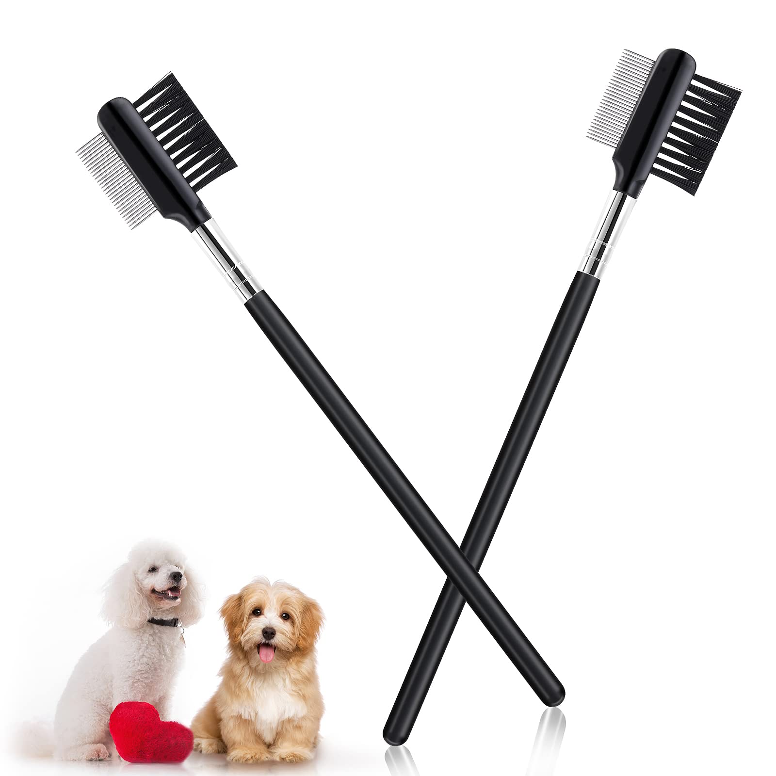 Dog Eye Comb Tear Stain Remover Comb Double-Head Tear Stain Comb For Small Dogs  Metal Eye Booger Remover For Dogs Puppy Cat Grooming Comb For Removing Crust Mucus And Flea