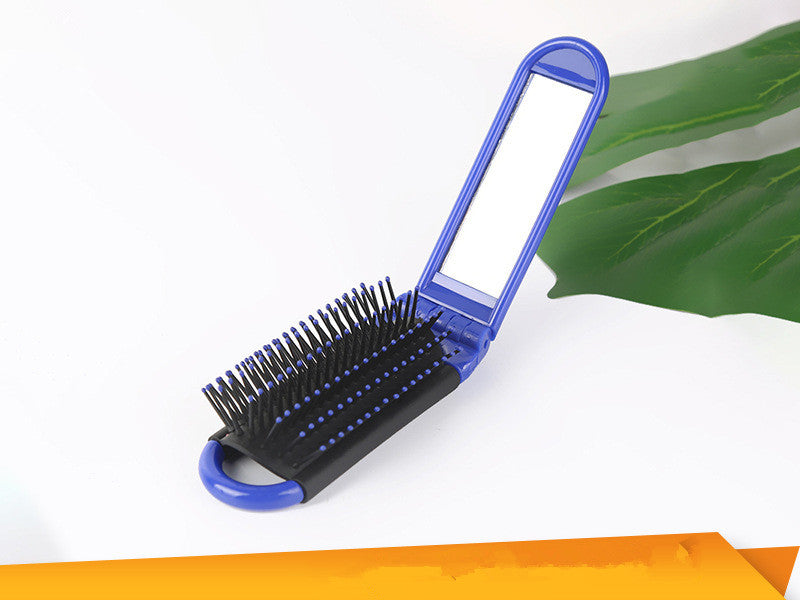 Portable folding comb with mirror