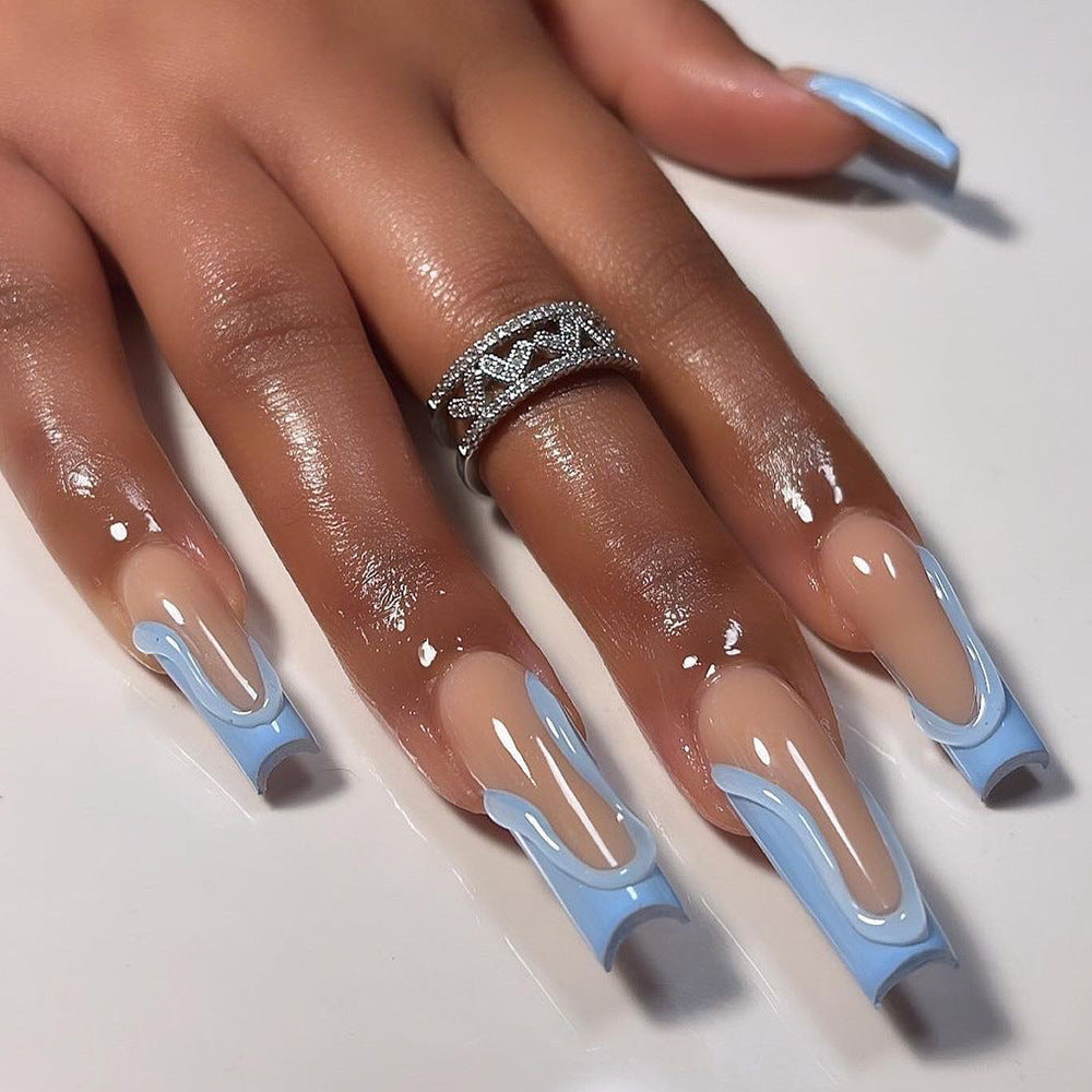 Sky Blue Manicure Rectangular Nail Tip