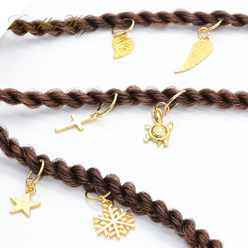 Dirty Braid Hair Loop Casual Metal Round Buckle Headdress