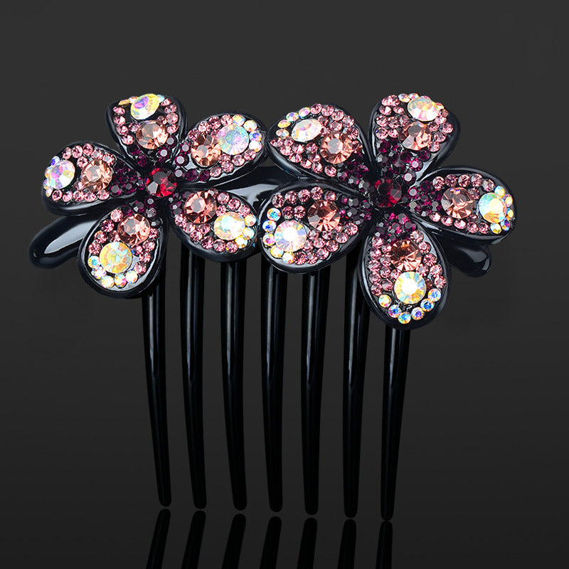 Hair accessories diamond and flower comb